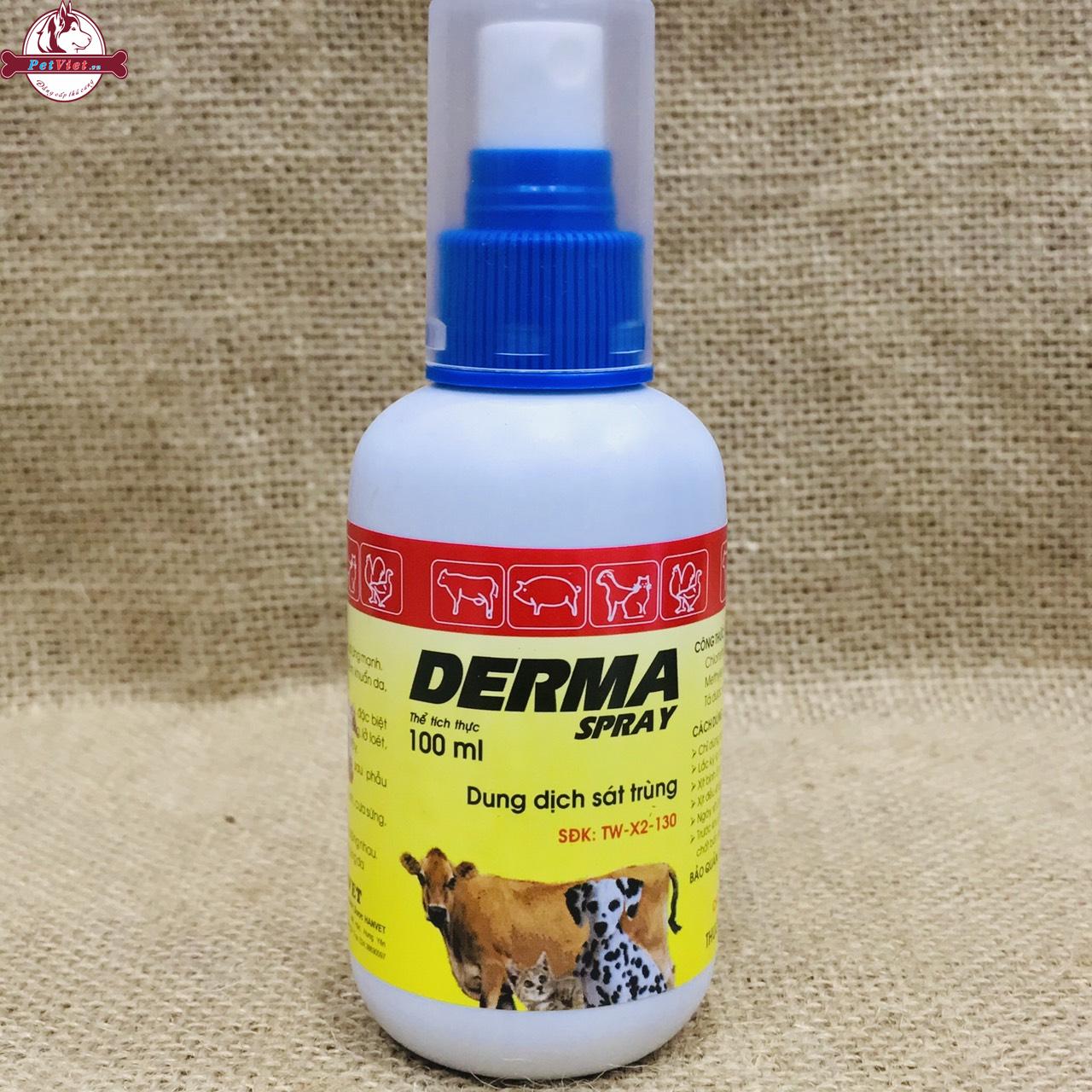 Thuốc Trị Nấm Viêm Da Cho Chó Mèo Derma Spray