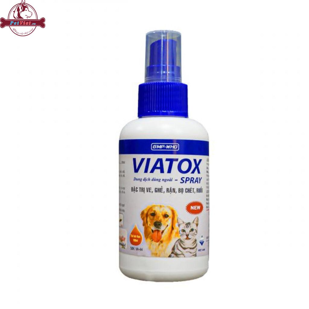 Chai Xịt Viatox Spray - Khử Mùi Hôi, Diệt Ve, Rận, Bọ Chét Chó Mèo