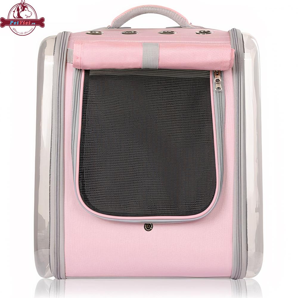 Balo Đựng Chó Mèo Dáng Hộp Mặt Lưới Loffe Pet Space Backpack - Ảnh 2