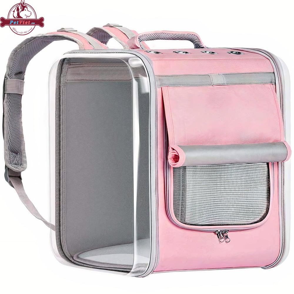 Balo Đựng Chó Mèo Dáng Hộp Mặt Lưới Loffe Pet Space Backpack