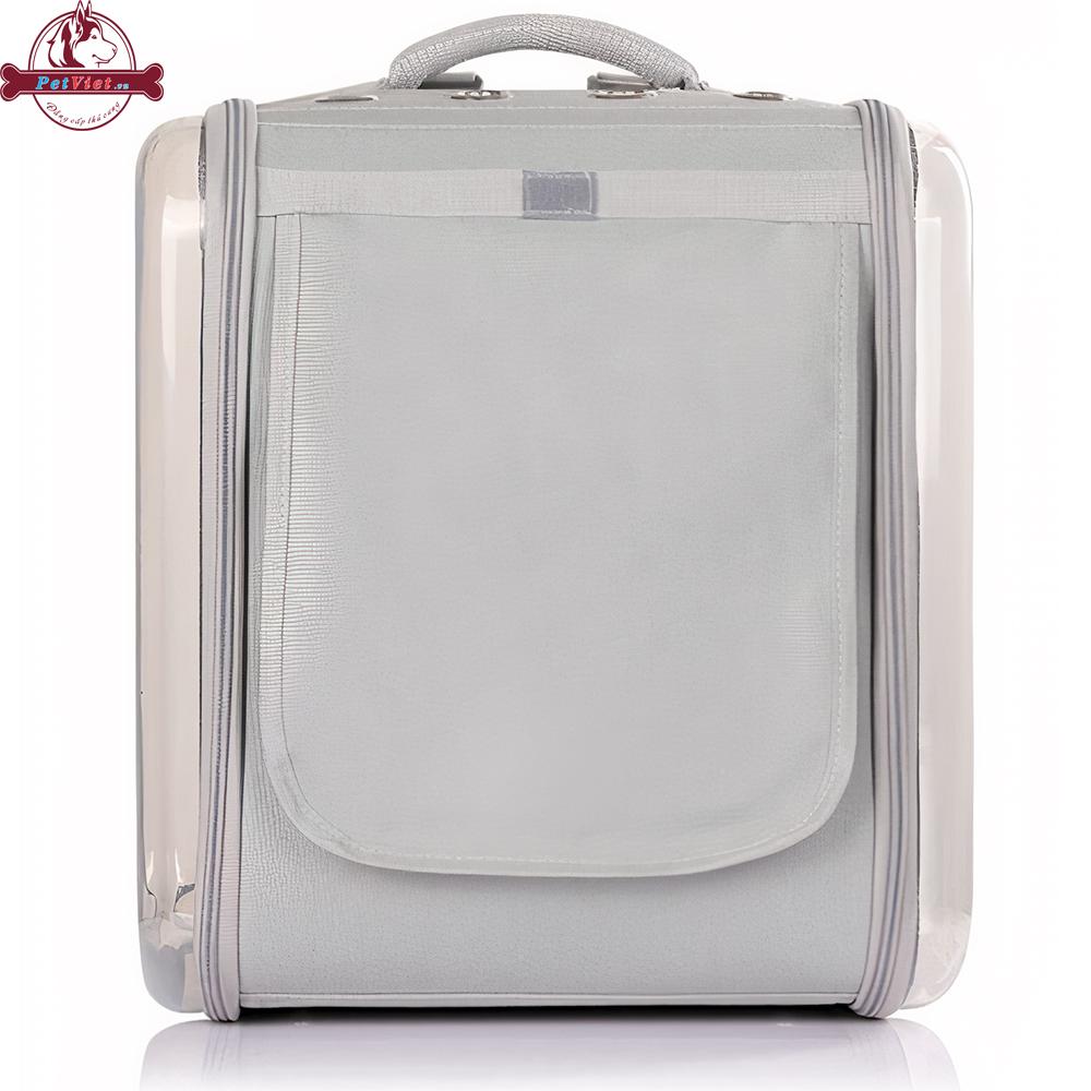 Balo Đựng Chó Mèo Dáng Hộp Mặt Lưới Loffe Pet Space Backpack - Ảnh 4