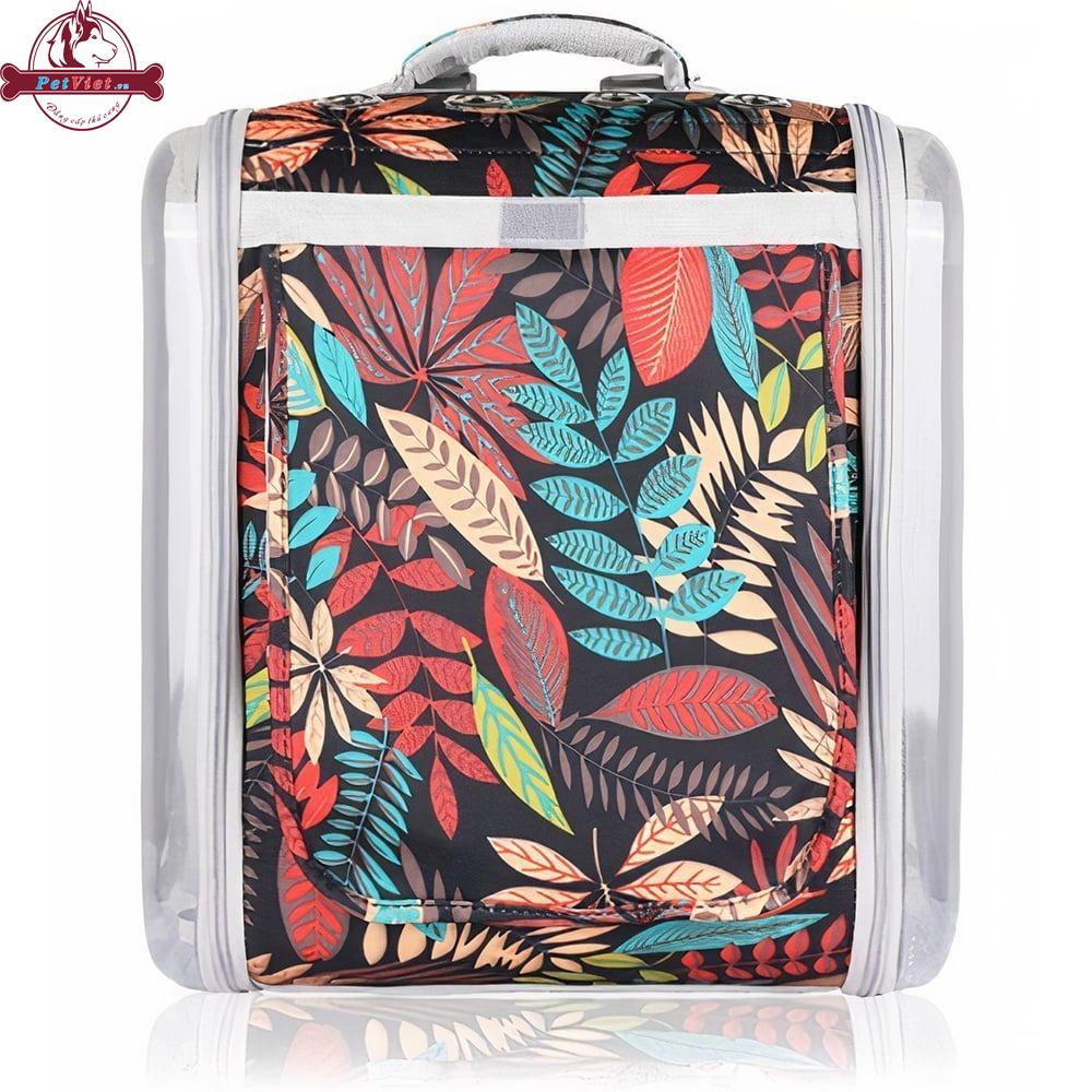 Balo Đựng Chó Mèo Họa Tiết Hoa Lá Loffe Pet Leaf Backpack - Ảnh 2