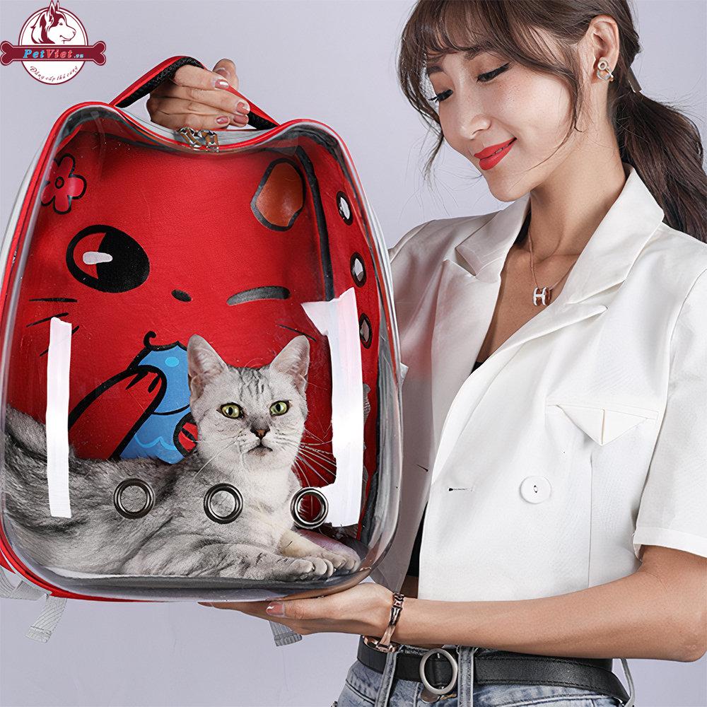 Balo Đựng Chó Mèo Trong Suốt Hình Động Vật Loffe Animal Backpack - Ảnh 8