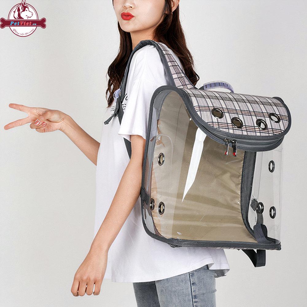 Balo Đựng Chó Mèo Trong Suốt Loffe Kucing Backpack - Ảnh 4