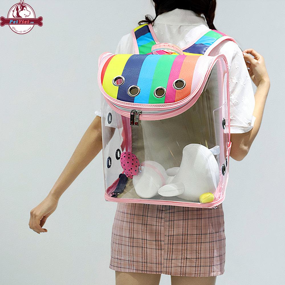 Balo Đựng Chó Mèo Trong Suốt Loffe Kucing Backpack - Ảnh 5