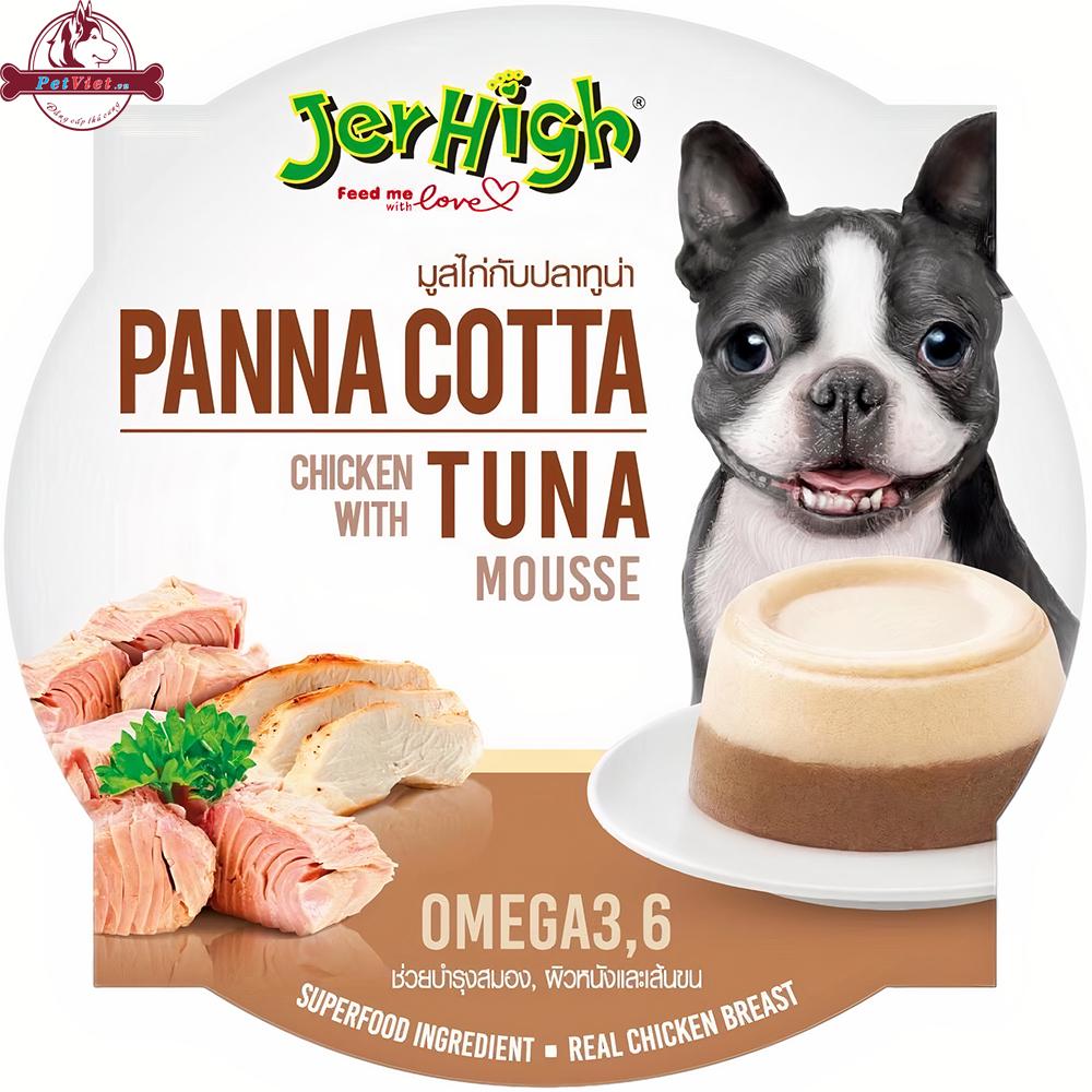 Bánh Kem Thạch Cho Chó Vị Gà Cá Ngừ Jerhigh Panna Cotta Chicken Tuna Mousse