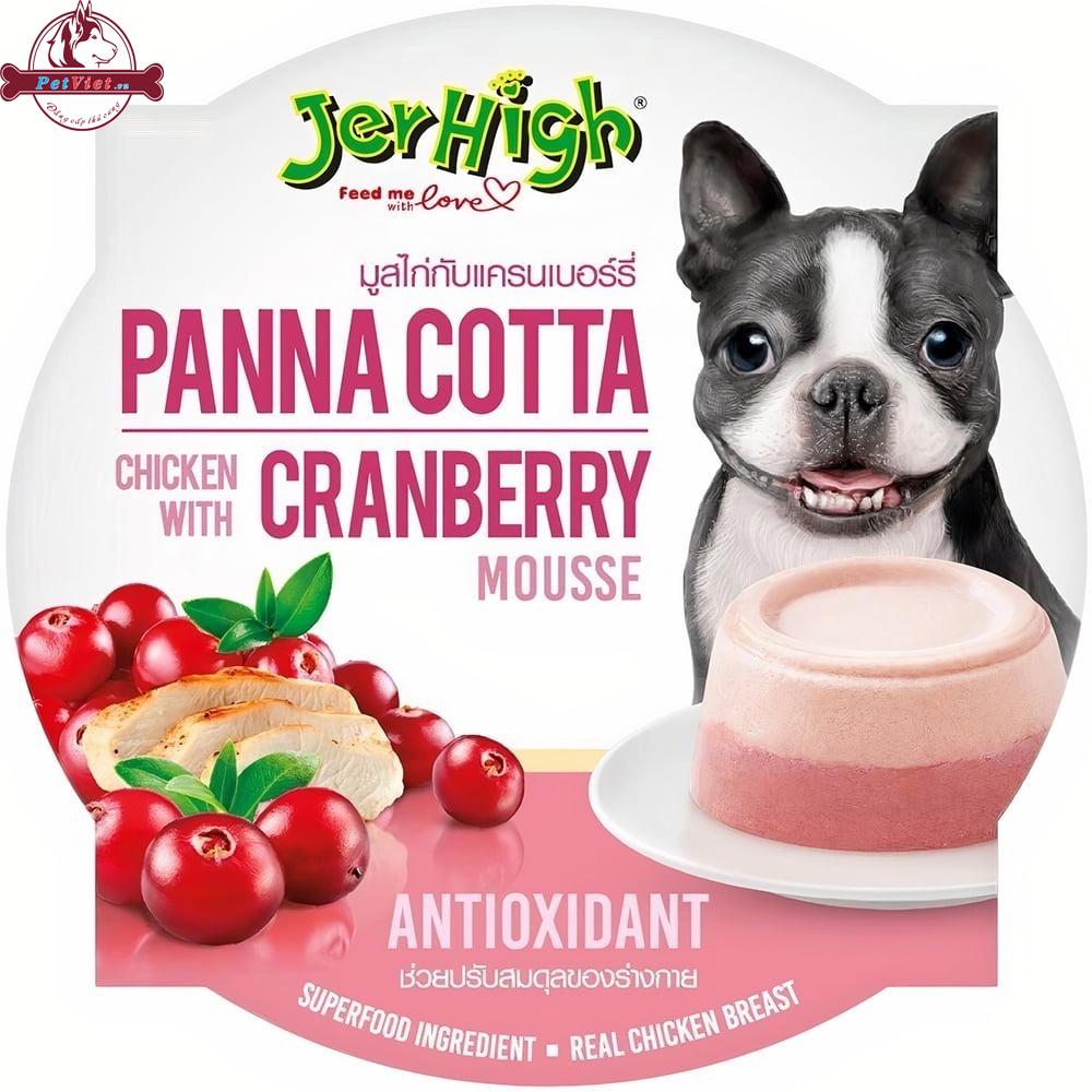 Bánh Kem Thạch Cho Chó Vị Gà Nam Việt Quất Jerhigh Panna Cotta Chicken Cranberry Mousse