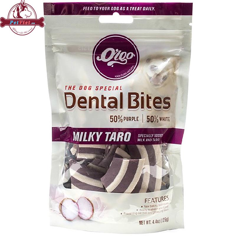 Bánh Thưởng Cho Chó Vị Khoai Môn Vegebrand Orgo Dental Bites Milky Taro