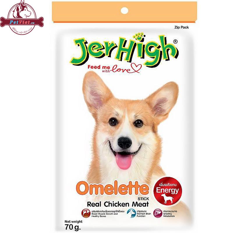 Bánh Thưởng Cho Chó Vị Trứng Tráng Jerhigh Omelette Stick