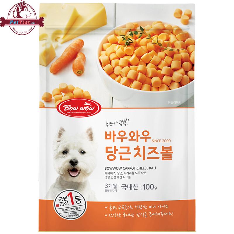 Bánh Thưởng Cho Chó Bowwow Carrot Cheesee Ball