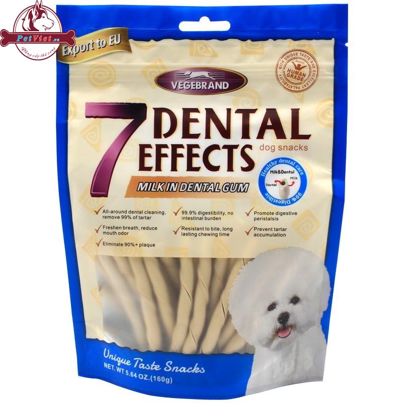 Kẹo Cho Chó Nhai Làm Sạch Răng Vị Sữa Vegebrand 7 Dental Effects Milk In Dental Gum