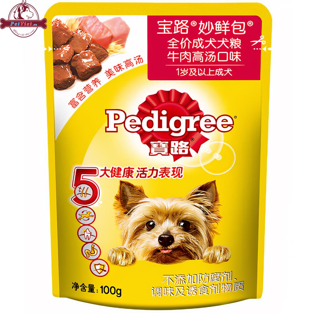 Pate Cho Chó Nước Sốt Vị Thịt Bò Pedigree Pouch Beef