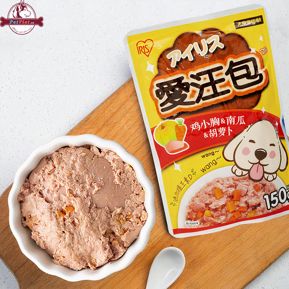 Pate Cho Chó Trộn Vị Iris Ohyama Aiwang Chicken Carrot Oat - Ảnh 3