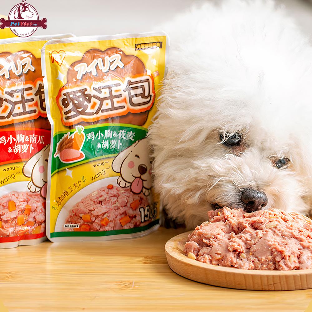 Pate Cho Chó Trộn Vị Iris Ohyama Aiwang Chicken Carrot Oat - Ảnh 2