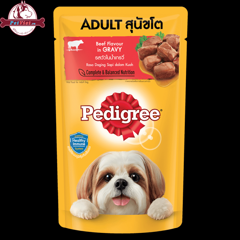 Thức Ăn Cho Chó Lớn Dạng Sốt Pedigree – Vị Bò Nấu Sốt Túi 130gr