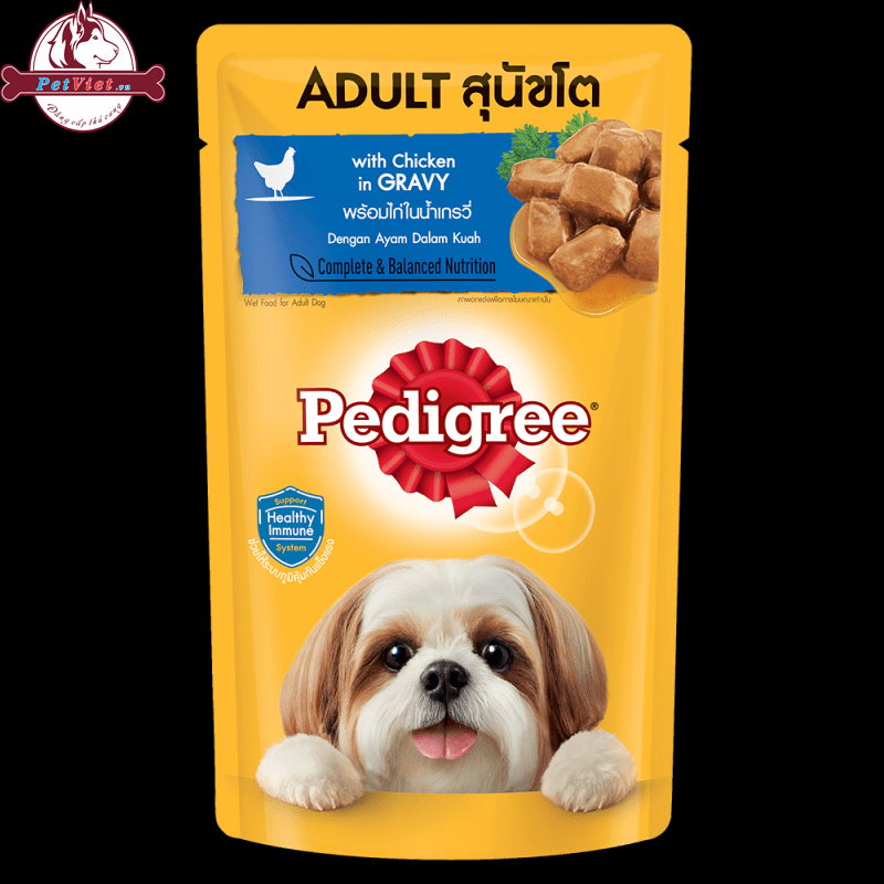 Thức Ăn Cho Chó Lớn Dạng Sốt Pedigree - Vị Gà Nấu Sốt Túi 130gr