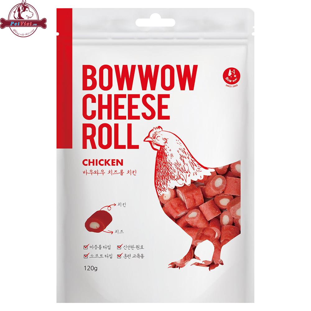 Snack Bánh Thưởng Cho Chó Bowwow Cheese Roll Chicken