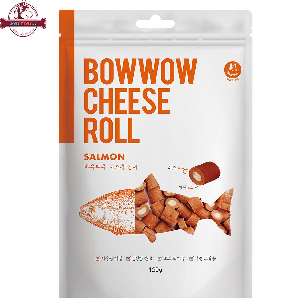 Snack Bánh Thưởng Cho Chó Bowwow Cheese Roll Salmon