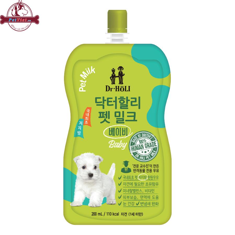 Sữa Tươi Cho Chó Con Ít Béo Dr Holi Dog Milk Baby