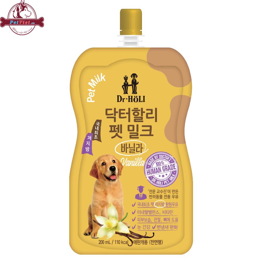 Sữa Tươi Cho Chó Mèo Ít Béo Dr Holi Pet Milk Vanilla