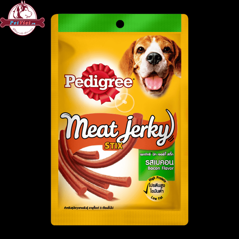 Thức Ăn Vặt Cho Chó Pedigree Meat Jerky - Vị Heo Muối Dạng Que 60gr