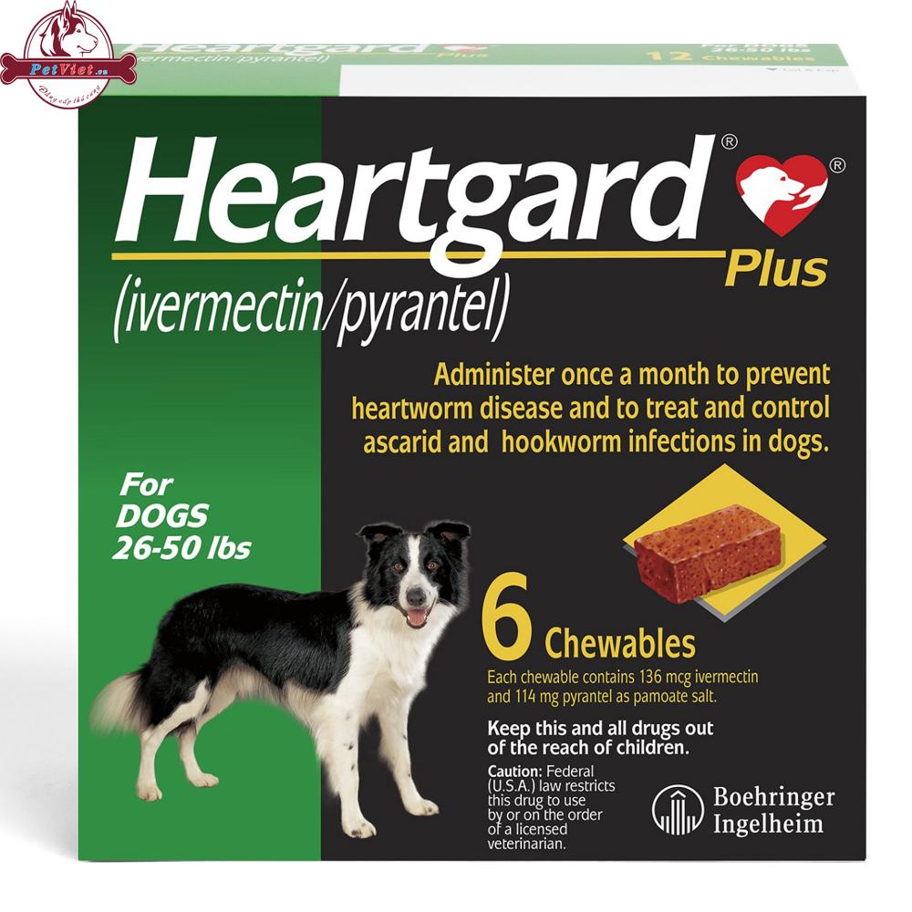 Thuốc Trị Giun Tim Cho Chó Nhỡ Merial Heartgad Plus