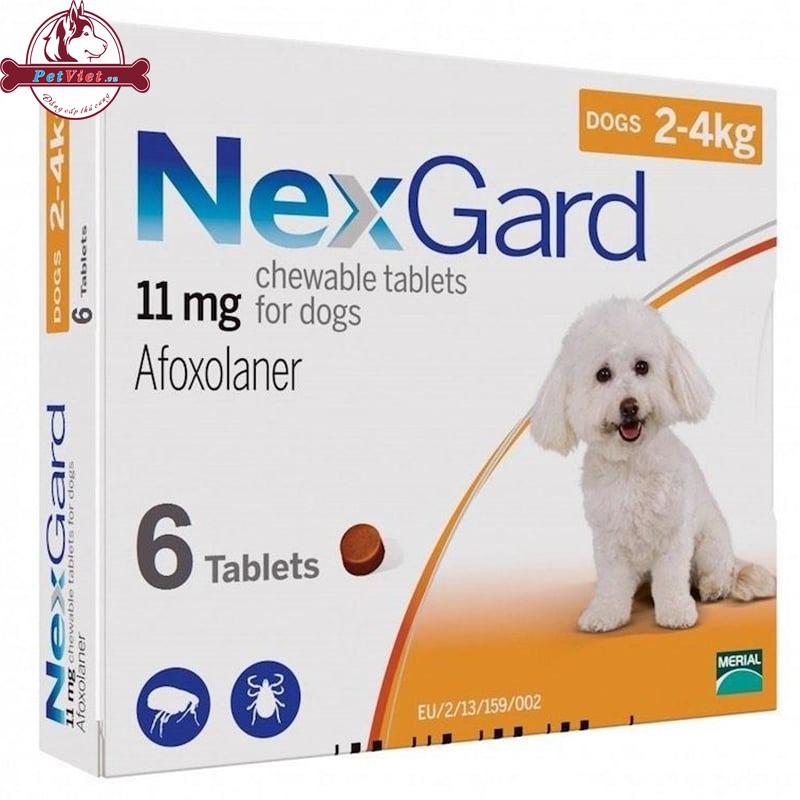 Thuốc Trị Ve Rận Nexgard Chewable Tablets Cho Chó Từ 2 – 4Kg