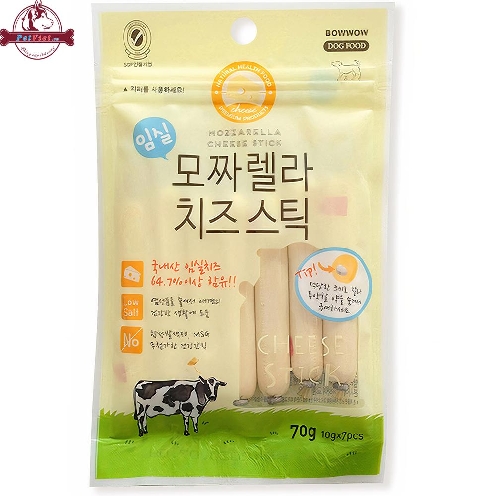 Xúc Xích Cho Chó Vị Phô Mai Que Bowwow Mozzarella Cheese Stick