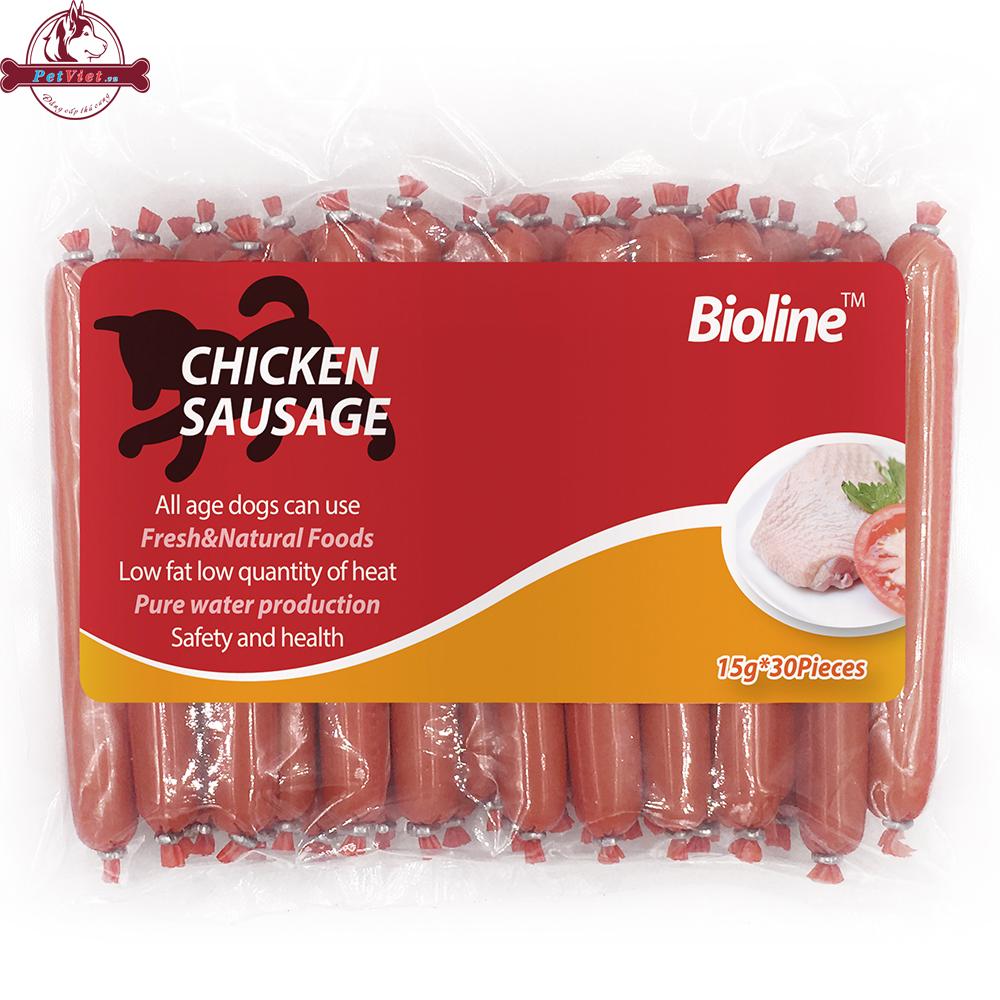 Xúc Xích Cho Chó Vị Thịt Gà Bioline Chicken Sausage