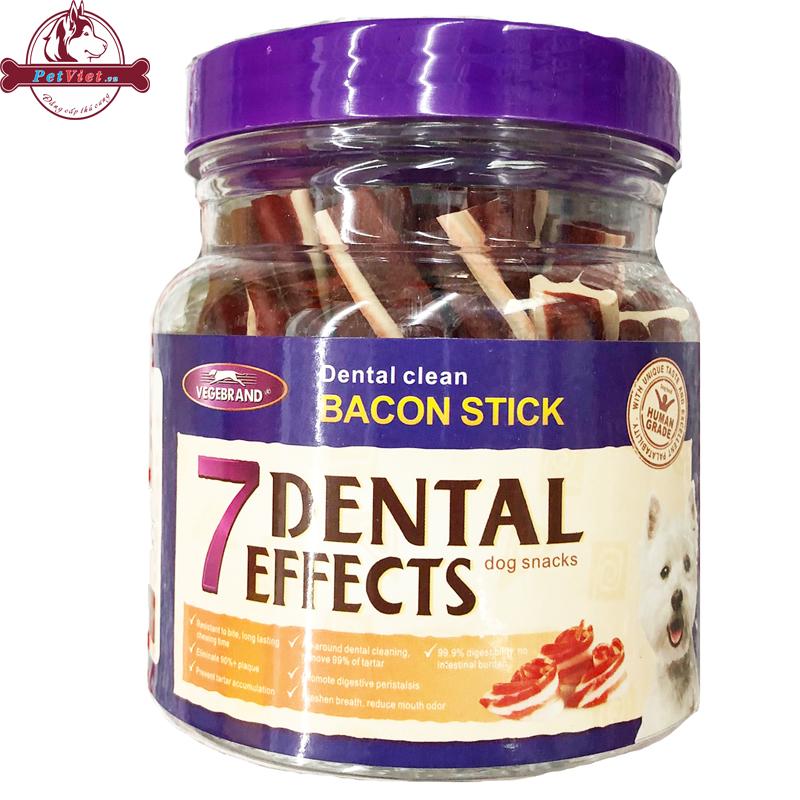 Xương Cho Chó Vị Thịt Hun Khói Vegebrand 7 Dental Effects Delicious Bacon Slice